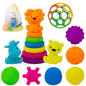 Baby Sensory Toy Set with Stacking Rings and Balls