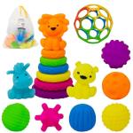 Baby Sensory Toy Set with Stacking Rings and Balls