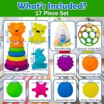 Baby Sensory Toy Set with Stacking Rings and Balls