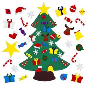 Felt Christmas Tree Kit for Kids - 27 Ornaments