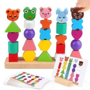 Vinlon Montessori Shape Sorting Stacking Toy Set