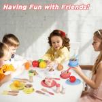 GAGAKU Wooden Play Kitchen Dishes Set for Kids
