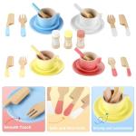 GAGAKU Wooden Play Kitchen Dishes Set for Kids