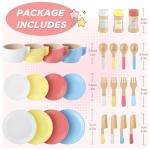 GAGAKU Wooden Play Kitchen Dishes Set for Kids