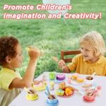 GAGAKU Wooden Play Kitchen Dishes Set for Kids