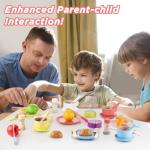 GAGAKU Wooden Play Kitchen Dishes Set for Kids