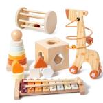 Montessori Wooden Stacking Rings and Sorting Cube