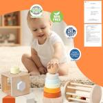 Montessori Wooden Stacking Rings and Sorting Cube