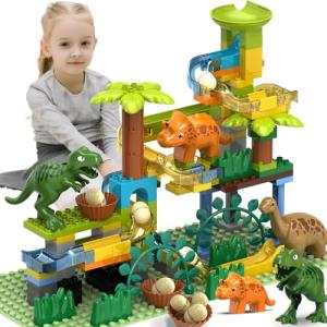 Dinosaur Marble Run Building Blocks for Kids