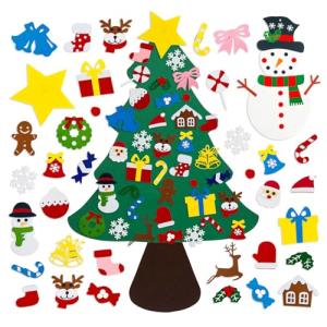 Felt Christmas Tree Toy with Ornaments for Kids