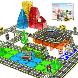 Magnetic Tiles Road Set for Kids Ages 3+