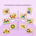 Melissa & Doug Wooden Pattern Blocks and Puzzle Set