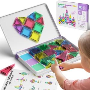 Magnetic Building Tiles Set with Storage Box