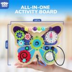 Wooden Butterfly Montessori Busy Board for Toddlers