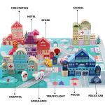 LENNYSTONE Wooden Building Blocks for Toddlers, Kids City Construction Stacking Creative Toys, Preschool Learning Education Block for Boys Girls Ages 2 3 4 5 (120 pcs)