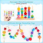 Montessori Wooden Beads Stacking and Sequencing Set