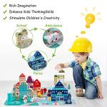 LENNYSTONE Wooden Building Blocks for Toddlers, Kids City Construction Stacking Creative Toys, Preschool Learning Education Block for Boys Girls Ages 2 3 4 5 (120 pcs)