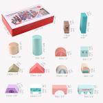 Xylolin Wooden Building Blocks Set, 115 Pieces City Construction Stacking Blocks Toys, Preschool Learning Educational Toys Boys Girls Age 3 4 5 6 Years Old