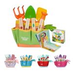 Matching Board Book - Green Kids Gardening Tools Set Includes Sturdy Tote Bag, Watering Can, Shovel, Rake, and Trowel - Garden Storybook - Kids Garden Tools- Easter Gifts for Toddler Age on up.