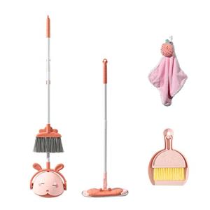 Midoneat Kids Cleaning Toy Set, Mini Child Broom, Mop and Dustpan, Little Housekeeping Helper Set ,Pretend Home Cleaning Play Set for Toddler Age 1-5,6pcs (Pink)