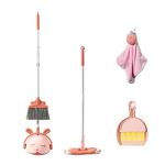 Midoneat Kids Cleaning Toy Set, Mini Child Broom, Mop and Dustpan, Little Housekeeping Helper Set ,Pretend Home Cleaning Play Set for Toddler Age 1-5,6pcs (Pink)