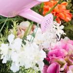 HEY! PLAY! Kids Gardening Set – Mini Garden Tools with Child-Sized Shovel, Rake, Fork, Gloves, Watering Can and Tote – Outdoor Toys for Children (Pink)