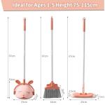 Midoneat Kids Cleaning Toy Set, Mini Child Broom, Mop and Dustpan, Little Housekeeping Helper Set ,Pretend Home Cleaning Play Set for Toddler Age 1-5,6pcs (Pink)