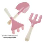 HEY! PLAY! Kids Gardening Set – Mini Garden Tools with Child-Sized Shovel, Rake, Fork, Gloves, Watering Can and Tote – Outdoor Toys for Children (Pink)