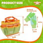 Matching Board Book - Green Kids Gardening Tools Set Includes Sturdy Tote Bag, Watering Can, Shovel, Rake, and Trowel - Garden Storybook - Kids Garden Tools- Easter Gifts for Toddler Age on up.
