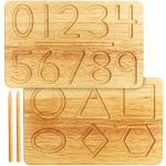 Montessori & Me Wood Number Tracing Board - Montessori Numbers and Shapes Complements Wooden Letter Tracing Board - Large Wooden Print Numbers for Toddler to Preschool