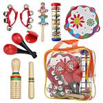 Kids Musical Instruments Toys Set: Baby Music Toys Montessori Percussion for Toddlers - Preschool Educational Musical Toys Set for Boys and Girls with Storage Bag (Red)