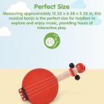 PlanToys® Banjo Wooden Montessori Music and Rhythm Toy | Early Sensory Exploration, Fine Motor Development and Creative Expression | Eco Friendly Musical Instrument for Meaningful Play