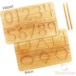 Montessori & Me Wood Number Tracing Board - Montessori Numbers and Shapes Complements Wooden Letter Tracing Board - Large Wooden Print Numbers for Toddler to Preschool