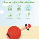PlanToys® Banjo Wooden Montessori Music and Rhythm Toy | Early Sensory Exploration, Fine Motor Development and Creative Expression | Eco Friendly Musical Instrument for Meaningful Play
