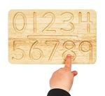 Montessori & Me Wood Number Tracing Board - Montessori Numbers and Shapes Complements Wooden Letter Tracing Board - Large Wooden Print Numbers for Toddler to Preschool