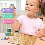 LearnToy Montessori Wooden Alphabet Tracing Board - Educational Toy for Kids - Fine Motor Skills Development - Double-Sided Writing Practice - Ideal Gift for Preschool 3-5 Years Old.