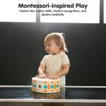 PlanToys® Wooden Rhythm Box Drum Musical Toy for Kids | Montessori Musical Instrument for Toddlers & Children | Eco-Friendly Wooden Percussion Toy