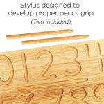 Montessori & Me Wood Number Tracing Board - Montessori Numbers and Shapes Complements Wooden Letter Tracing Board - Large Wooden Print Numbers for Toddler to Preschool