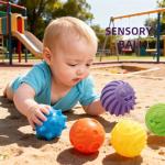 Ai-Fun 6 Pack Sensory Balls for Toddlers, Sensory Baby Toys, Infant Texture Balls Squeeze Sensory Toys Soft Multi Ball Set Gifts with Bright Color Textured