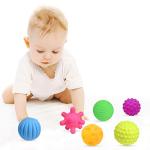 Smart Little Sun Textured Multi Sensory Ball Set, Textured Ball Set Toy for Sensory Exploration, Baby Ball Toy Gift for Toddlers Boys Girls 6 Months and up, 6 pcs Set