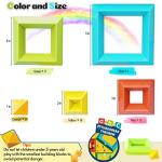 Stacking Toys Building Blocks for Toddlers 60 PCS Montessori Toys for 3 4 5 6 Year Old Sensory Toys Preschool Learning Activities Stem Educational Pyramid Magic Tower Gifts Set for Kids Boys Girls