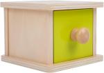 Adena Montessori Coin Box,Object Permanence Box Toys for 1 Year Old Baby Coins,Wooden Montessori Ball Drop Toys Developmental Toys for 6-12 Month Infant Toys,Learning Kids Gifts(Yellow-Green Door)