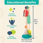 B. toys – Clean n' Play Wooden Cleaning Set for Toddlers – Broom, Dustpan & Brush Playset – Encourages Imaginative Role Play & Early Development – Fun & Educational Toys for Preschool Kids 2+ Years