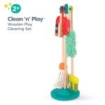 B. toys – Clean n' Play Wooden Cleaning Set for Toddlers – Broom, Dustpan & Brush Playset – Encourages Imaginative Role Play & Early Development – Fun & Educational Toys for Preschool Kids 2+ Years