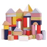 Le Toy Van - Educational Wooden Building Blocks 60 Piece Set Toy | Montessori Style Shape & Colour Development Toy - Suitable for 12 Months + (PL135)