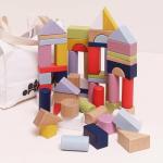 Le Toy Van - Educational Wooden Building Blocks 60 Piece Set Toy | Montessori Style Shape & Colour Development Toy - Suitable for 12 Months + (PL135)