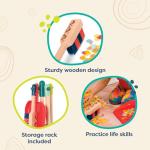 B. toys – Clean n' Play Wooden Cleaning Set for Toddlers – Broom, Dustpan & Brush Playset – Encourages Imaginative Role Play & Early Development – Fun & Educational Toys for Preschool Kids 2+ Years