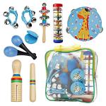 Kids Musical Instruments Toys Set: Baby Music Toys Montessori Percussion for Toddlers - Preschool Educational Musical Toys Set for Boys and Girls with Storage Bag (Blue)
