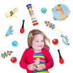 Kids Musical Instruments Toys Set: Baby Music Toys Montessori Percussion for Toddlers - Preschool Educational Musical Toys Set for Boys and Girls with Storage Bag (Blue)