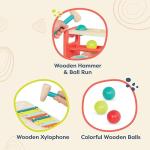 B. toys – Xylo – Pound Whale – Musical Instrument – Wooden Hammer & Balls – Developmental Toy for Toddlers – 1 Year +